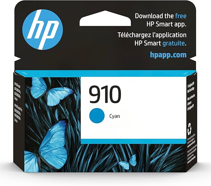 HP 910 Cyan Ink Cartridge | Works by HP