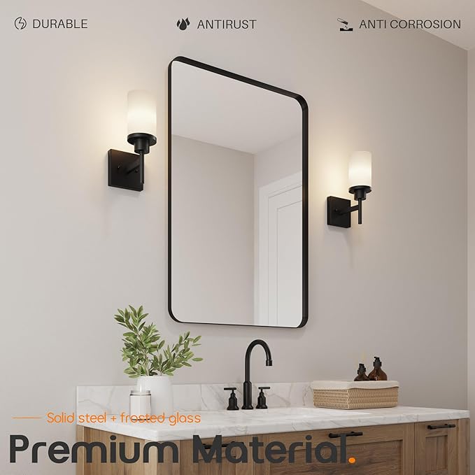 AONEON Wall Light Fixtures Matte Black Bathroom Vanity Lights Over Mirror - Image 6