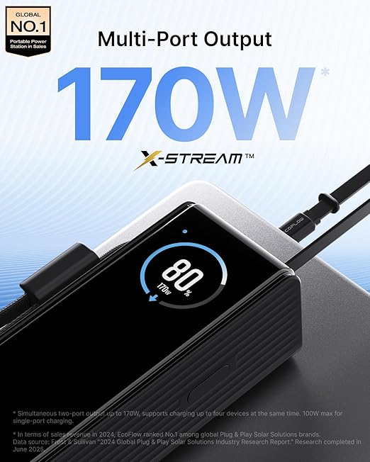 EF ECOFLOW Rapid Power Bank, 100W Built-in and Retractable Cables, 170W - Image 2