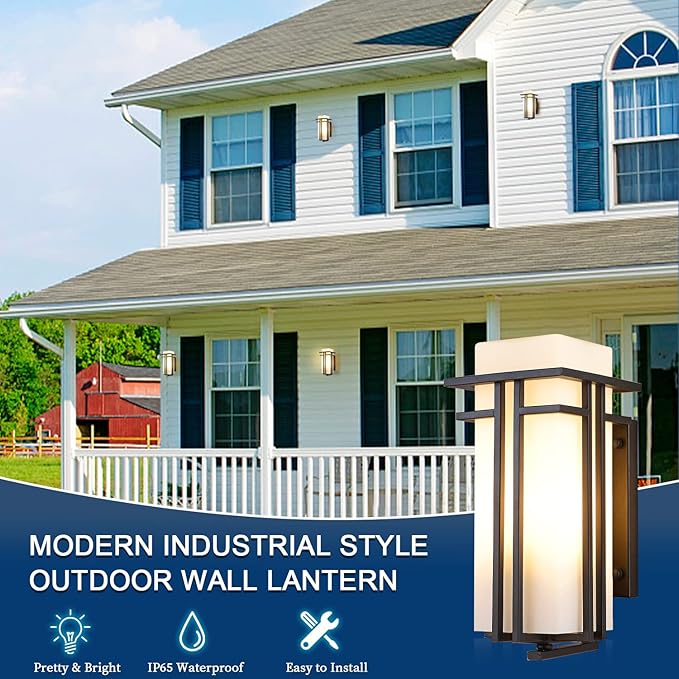 EERU Large Outdoor Wall Lights 15.35" H x 6.7" W, Waterproof Wall Lantern - Image 2
