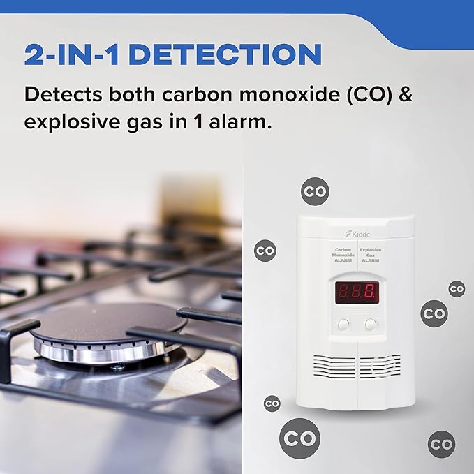 Kidde Carbon Monoxide Detector, & Explosive Gas Alarm, Plug-in Wall - Image 2