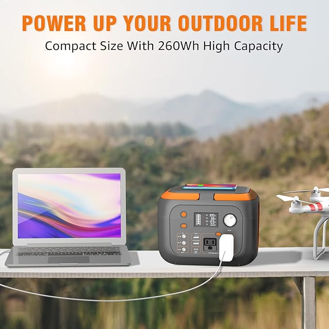 SinKeu 300W Portable Power Station, 260Wh/70400mAh Outdoor Solar Generator - Image 5