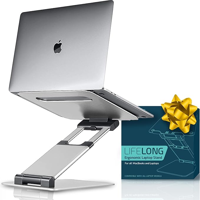 Laptop Stand for Desk, Ergonomic Sit to Stand Laptop Holder Convertor, by LIFELONG
