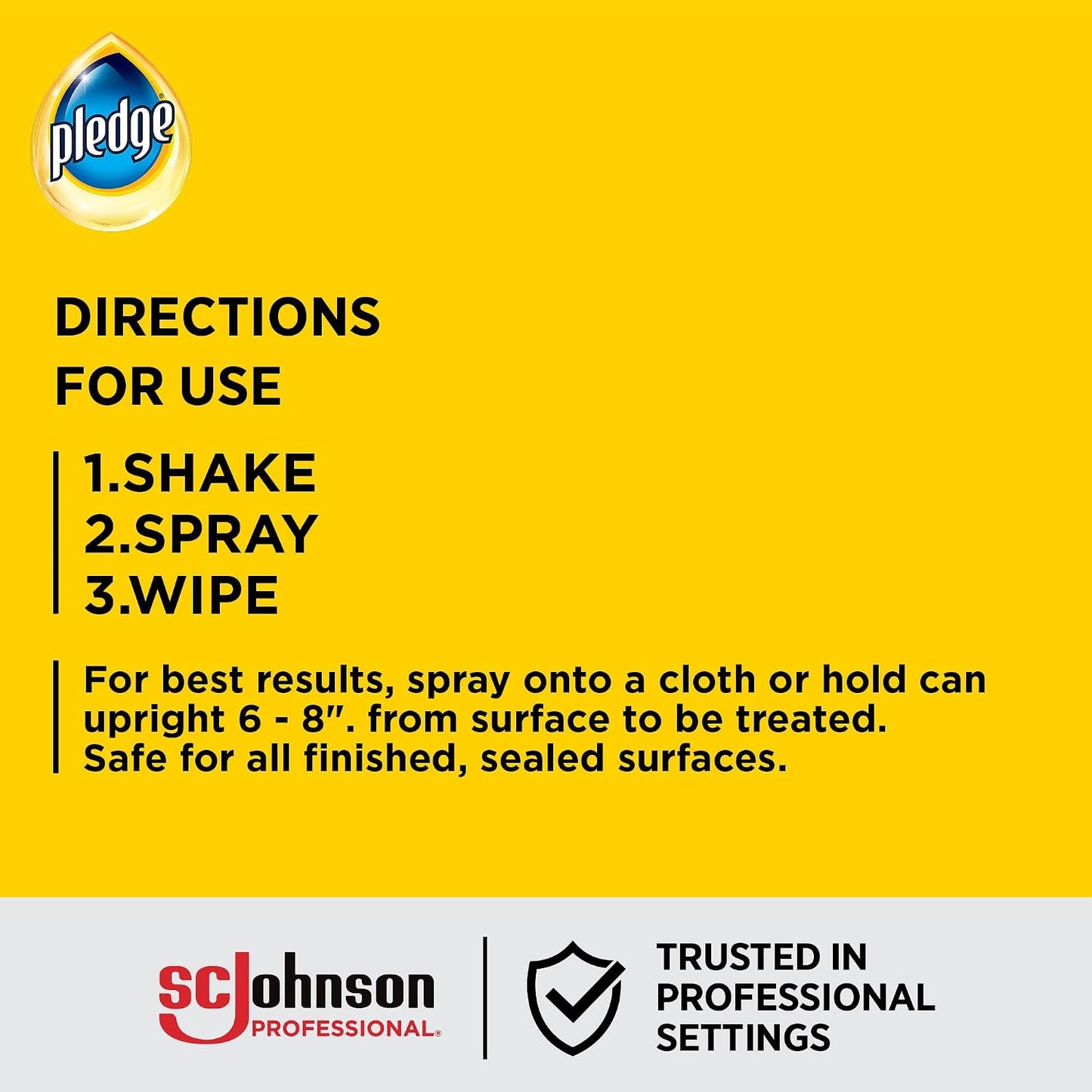 SC Johnson Professional Pledge Enhancing Polish Spray, Lemon scent, 12 Pack | Wood furniture, stainless steel polish that lifts dust and fingerprints for a fast shine, prevent scratches & knicks