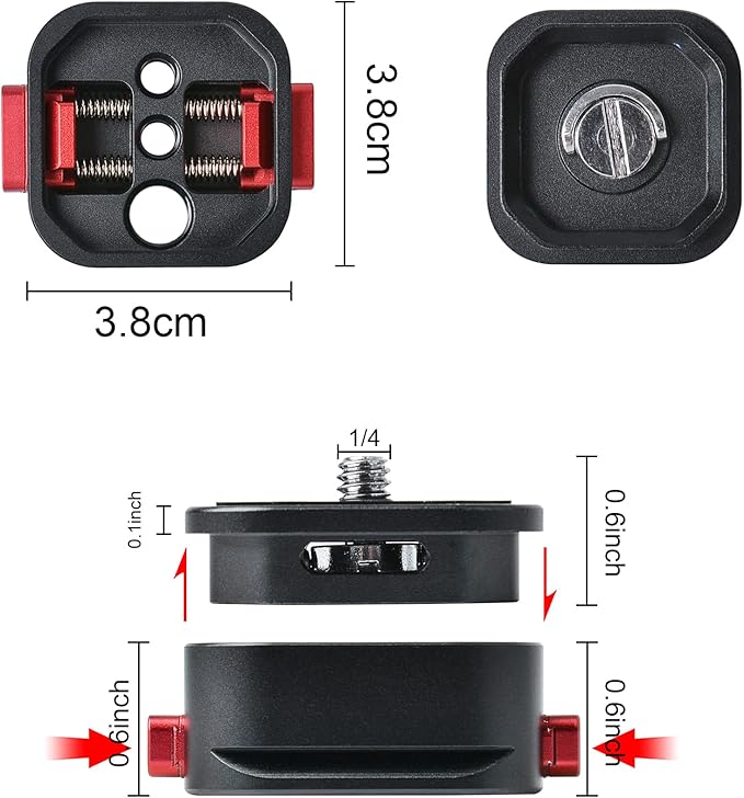 Quick Release Plate, Camera Tripod Mount Arca Swiss QR Plate Fast Claw Clamp - Image 4