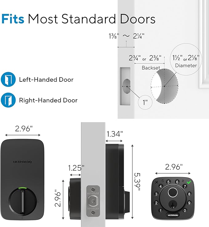 ULTRALOQ 2026 Upgrade Bolt Fingerprint Smart Lock in Black, Biometric Deadbolt - Image 2