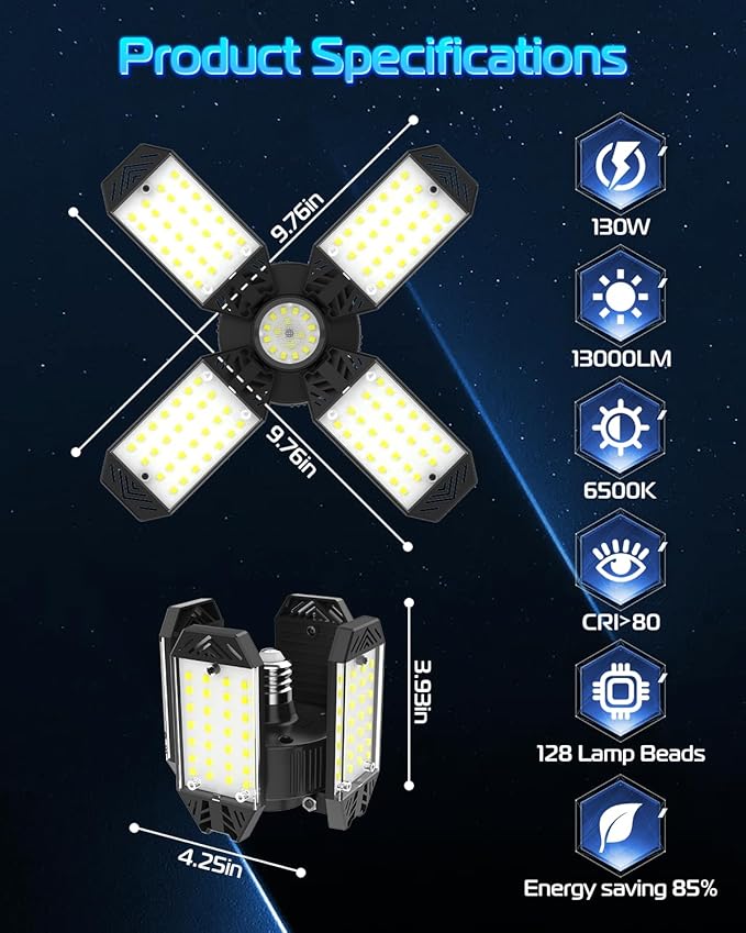 CHENGCHILIT LED Garage Light - Image 4