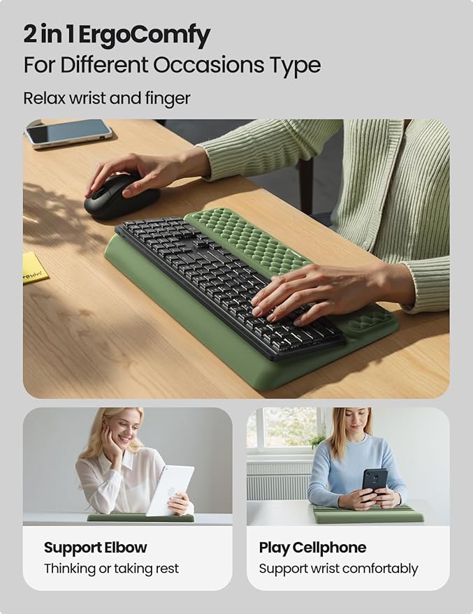Vaydeer Wrist Rest with Keyboard Stand, Computer Wrist Support Pad, Ergonomic - Image 4