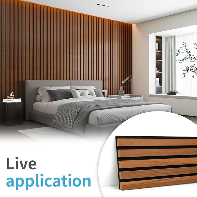 Art3d 4-Pack 94.5 x 7.9 inch Acoustic Wood Slat Wall Panels - Image 2