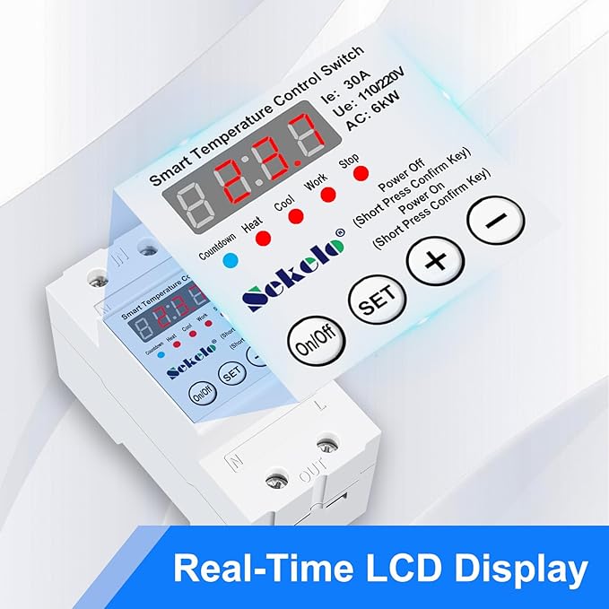 High-Power Temperature Control Switch, Rail-Mounted Digital Thermostat - Image 4
