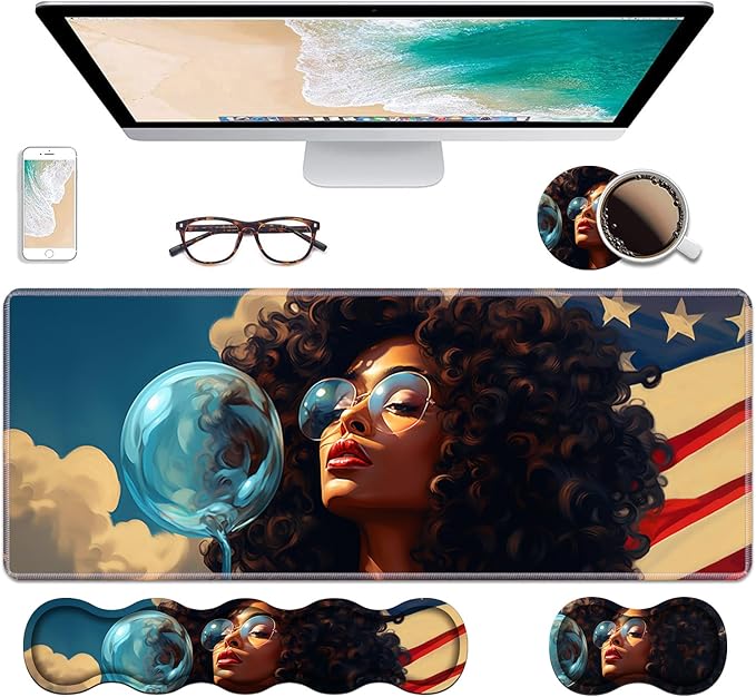 Ergonomic Keyboard Wrist Rest & Mouse Pad Wrist Rest Set, Large XXL Gaming Desk by Unknown