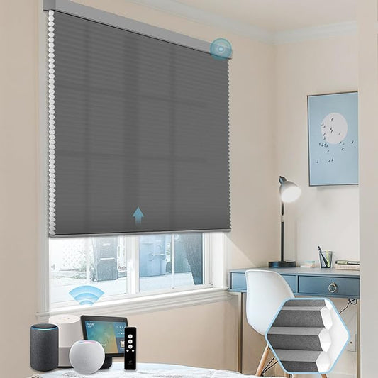 SmartWings Motorized Cellular Shades, Honeycomb Blinds Compatible by SmartWings