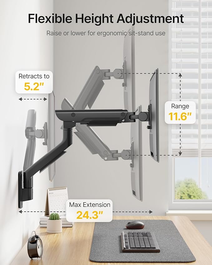 monTEK Heavy-Duty Single Monitor Wall Mount - Image 6