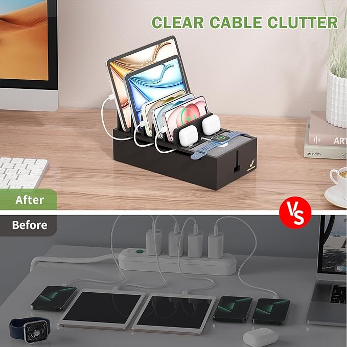 Pezin & Hulin Multi Charger Station Organizer, 5-Port USB Charger Dock - Image 7