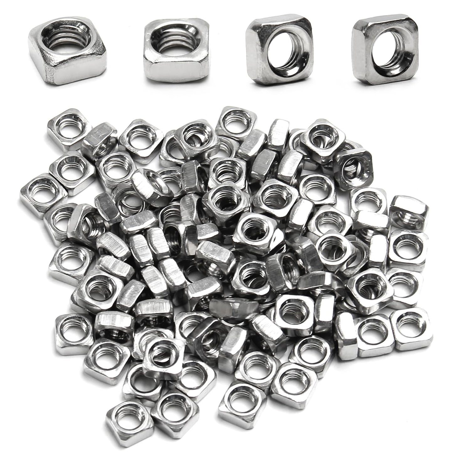 200Pcs M3x0.5mm Square Nuts, 304 Stainless Steel | Metric Coarse Thread, Ideal for 3D Printer Inserts, Drone Repair, Eyeglass Frames, Embedment Nuts for Wood, Plastic, Metal