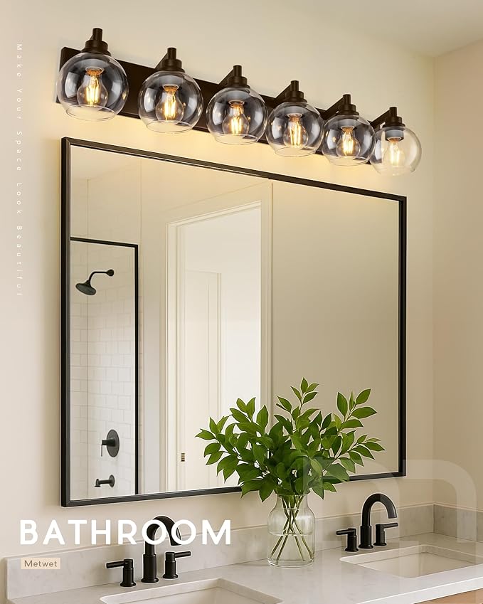 METWET Oil Rubbed Bronze Bathroom Light Fixtures, 6-Light Bathroom Vanity - Image 6