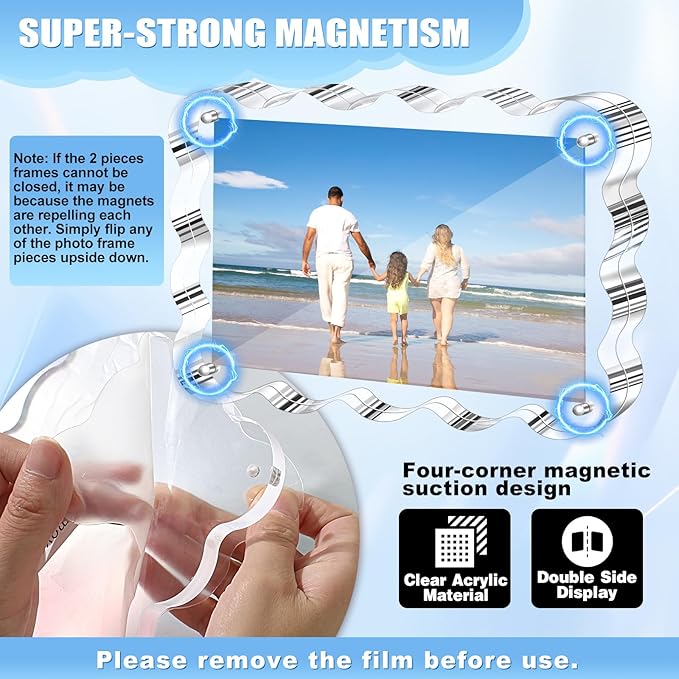 Aheroi Acrylic Picture Frames, 3 Pack 4x6 Clear Scalloped Photo Frame - Image 3