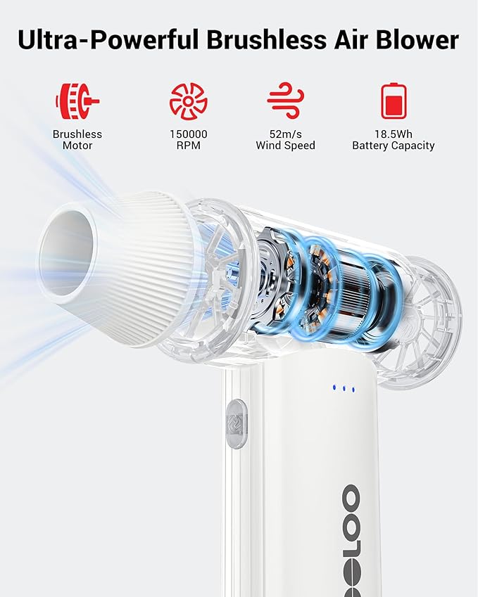 GOOLOO F3 Electric Air Duster- 150000RPM 52m/s Super Power Car Duster, Variable - Image 2
