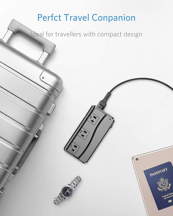 BESTEK 250W Power Converter 3-Outlet and 4-Port USB Travel Voltage Transformer - Image 7