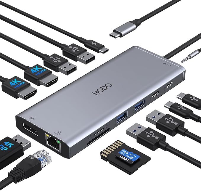 USB C Docking Station Dual Monitor HDMI by HODO