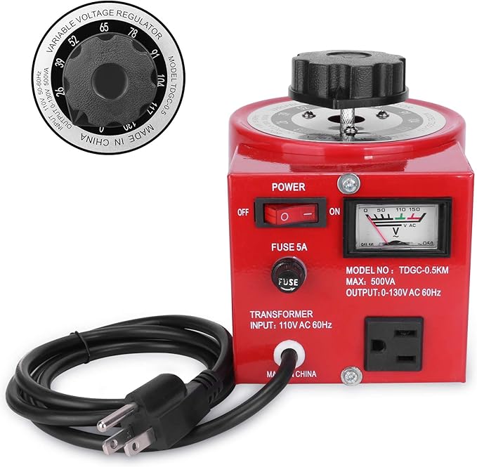 Beleeb Voltage Transformer 5 Amp Auto AC Variable Voltage Regulator, 500VAC Max by Beleeb