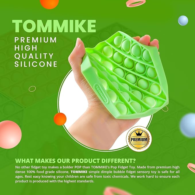 TOMMIKE Hexagon Push Pop Fidget Toy Bubble Sensory - Image 3