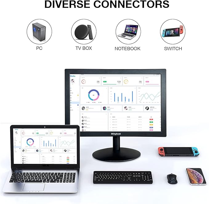 SKitphrati 15.6 Inch Small PC Monitor, FHD VA 1080P Desktop Display - Image 8