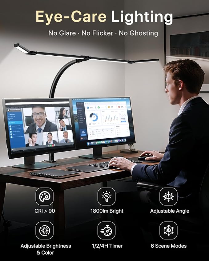 ONEMIX 42" LED Desk Lamp with Clamp, Architect Desk Light with Remote, - Image 7