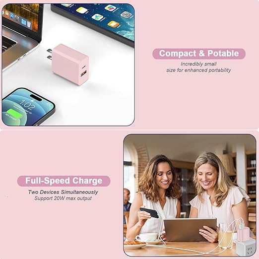 USB C Charger Block, iPhone 16/15 Charger Block 20W Dual Port QC+PD 3.0 Power - Image 6