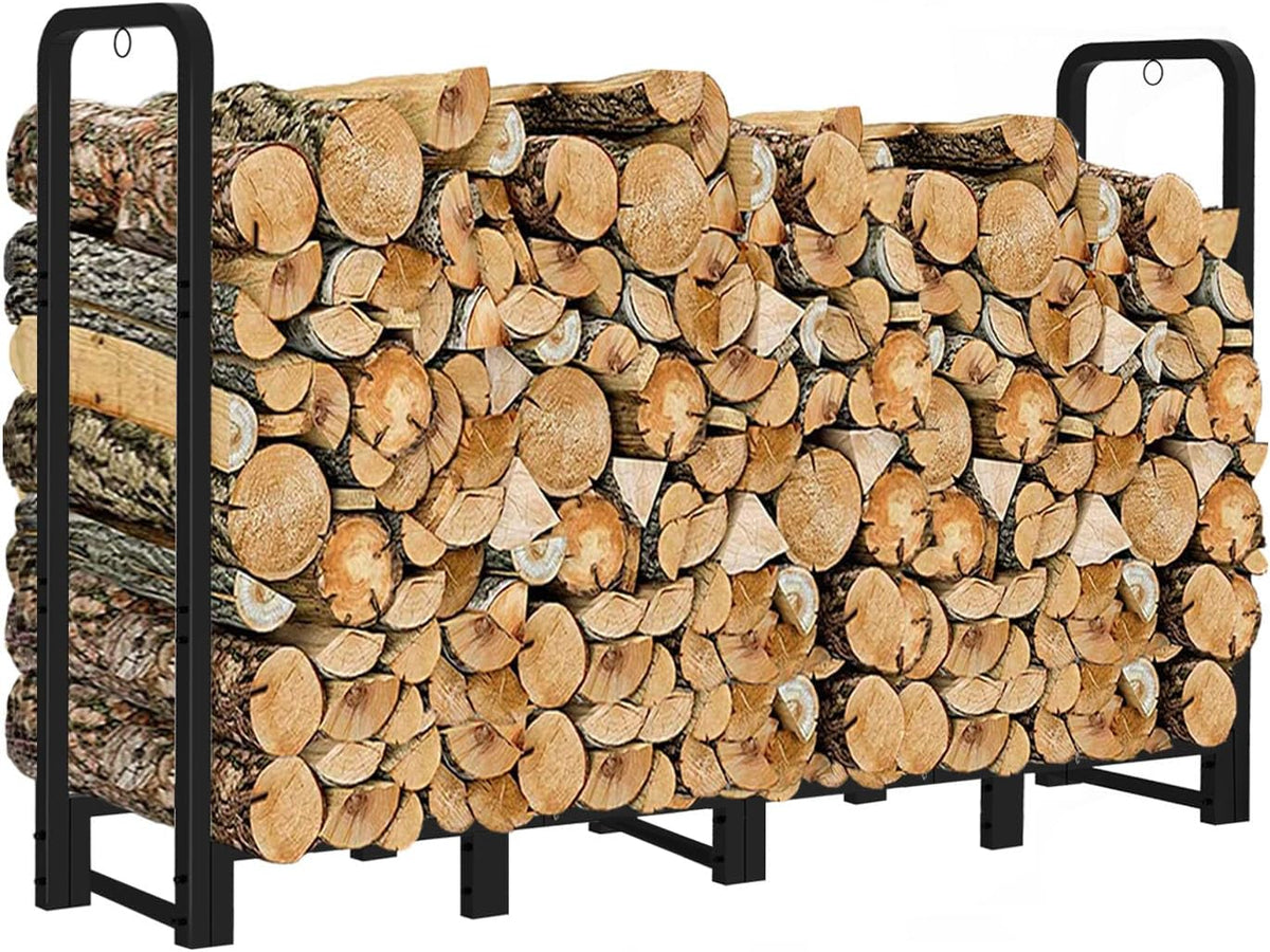 firewood rack outdoor 8ft heavy duty logs holder, main product view