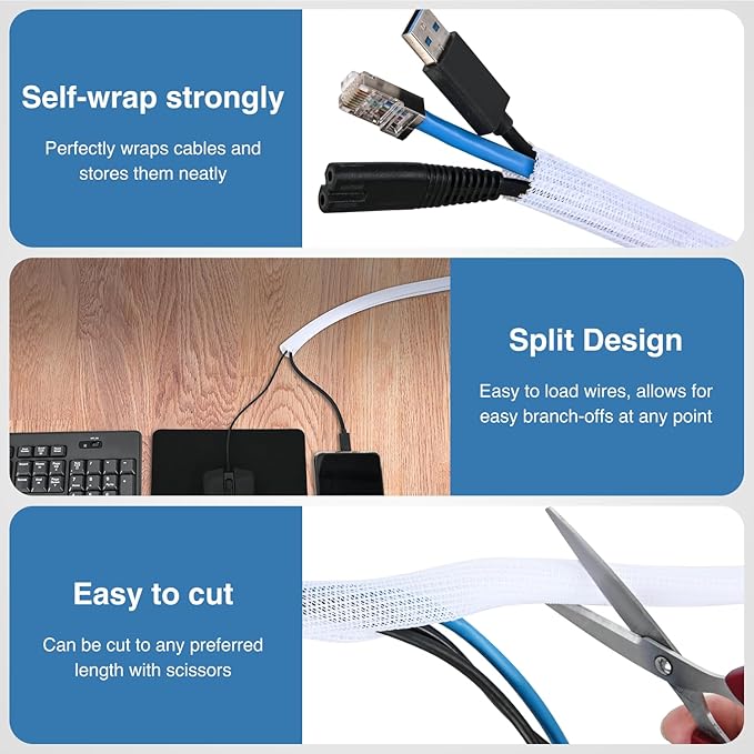 Nilight Cable Sleeve, 25ft-1/2inch Cord Management Sleeves, Braided Sleeving - Image 3
