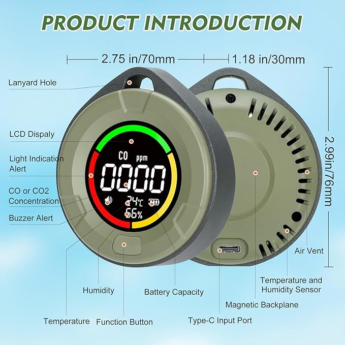 Lunarlipes Portable CO ＆ CO2 Detectors - Image 8