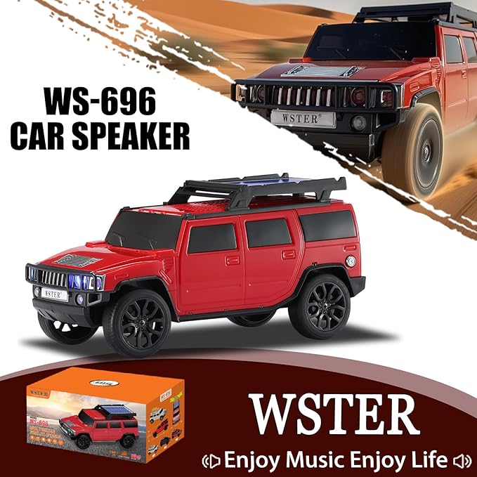 WSTER WS-696 Solar Bluetooth Replica Speaker – Portable Modern Off-Road Car - Image 2