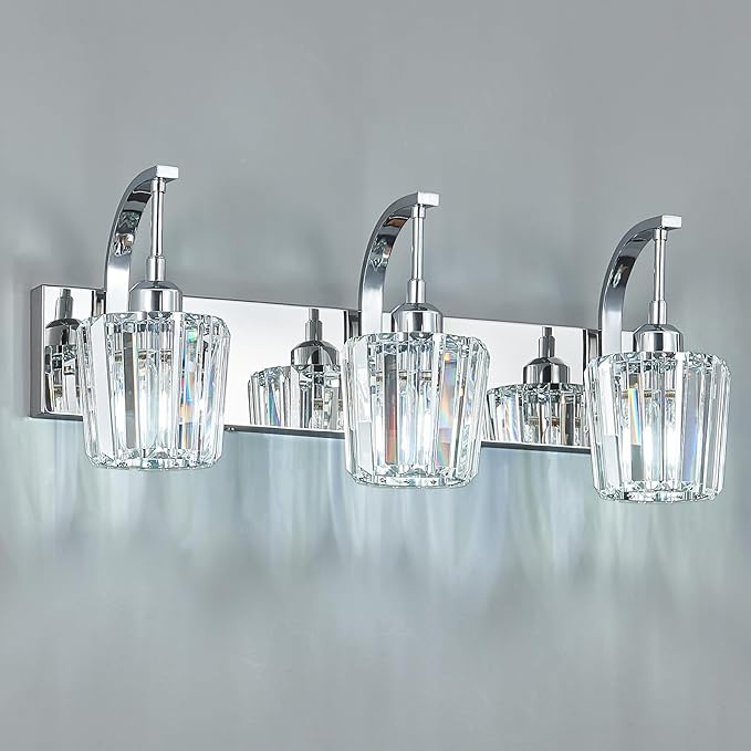 FDPBY Modern Bathroom Vanity Light, 3-Light Chrome Wall Sconce - Image 8