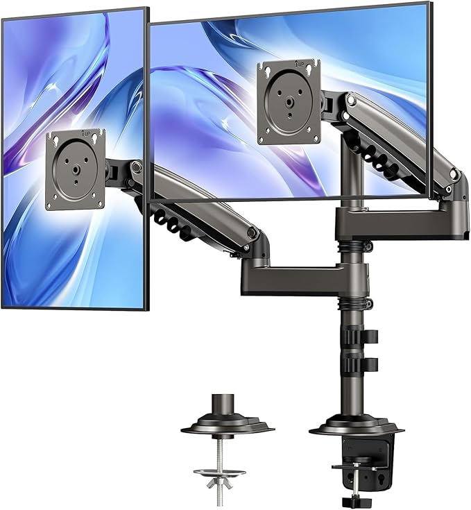 HUANUO 13-32 Inch Dual Monitor Stand, NITROGLIDE™ Dual Monitor Mount, Monitor by HUANUO