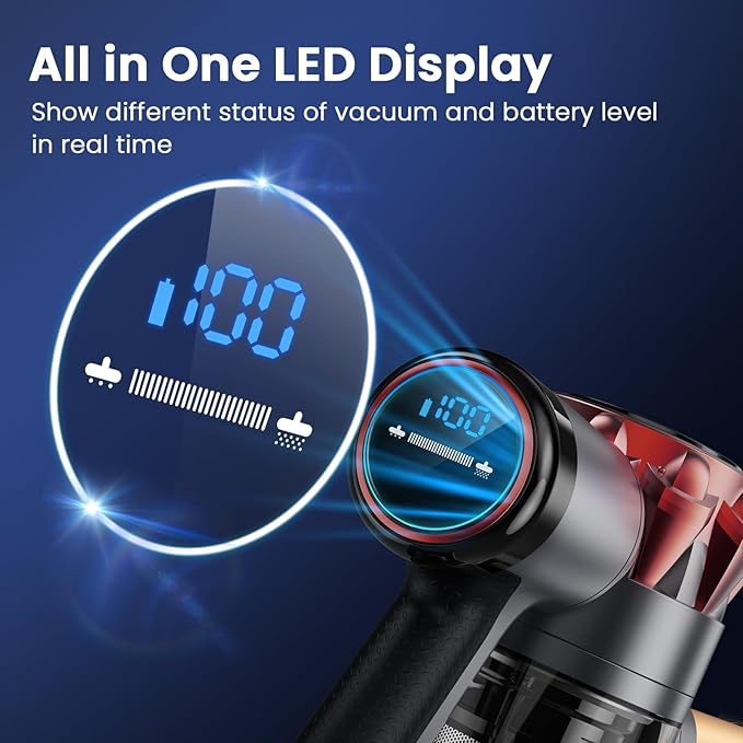 UML0 S3P Cordless Vacuum Cleaner, 45kPa Powerful Suction Vacuum Cleaners - Image 3