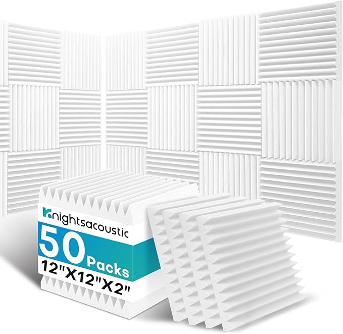50 Pack Sound Proof Foam Panels by Knightsacoustic
