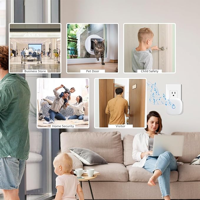 Motion Sensor Door Chime, METAK Wireless Motion Detector Alarm Indoor - Image 7