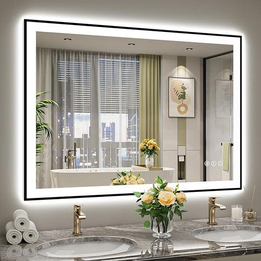 YEELAIT 48x36 Inch LED Bathroom Mirror by YEELAIT