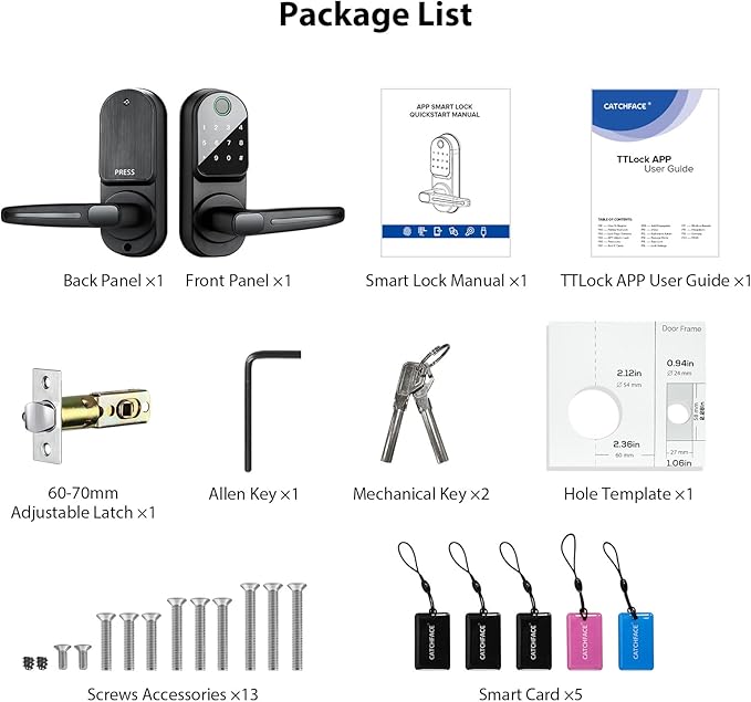 CATCHFACE Fingerprint Door Lock TTLock Smart Lock Biometric Door Lock - Image 9