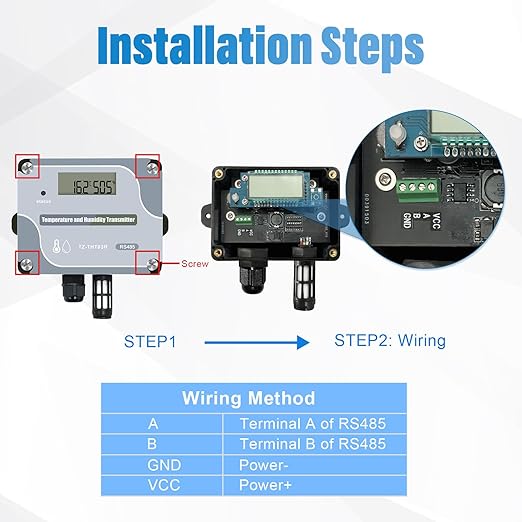 Tzone RS485 Temperature Humidity Sensor Modbus RTU Temp Sensor Digital - Image 2