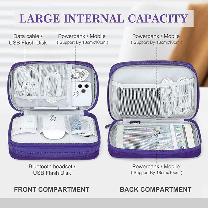 FYY Electronic Organizer, Large Travel Cable Organizer Bag Pouch Electronic - Image 3