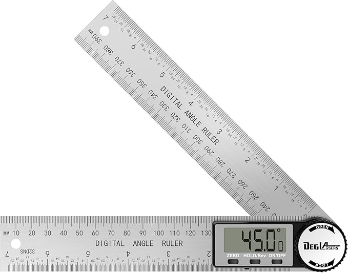 Digital Angle Finder Protractor, DEGLASERS Digital Protractor 7inch/200mm by DEGLASERS