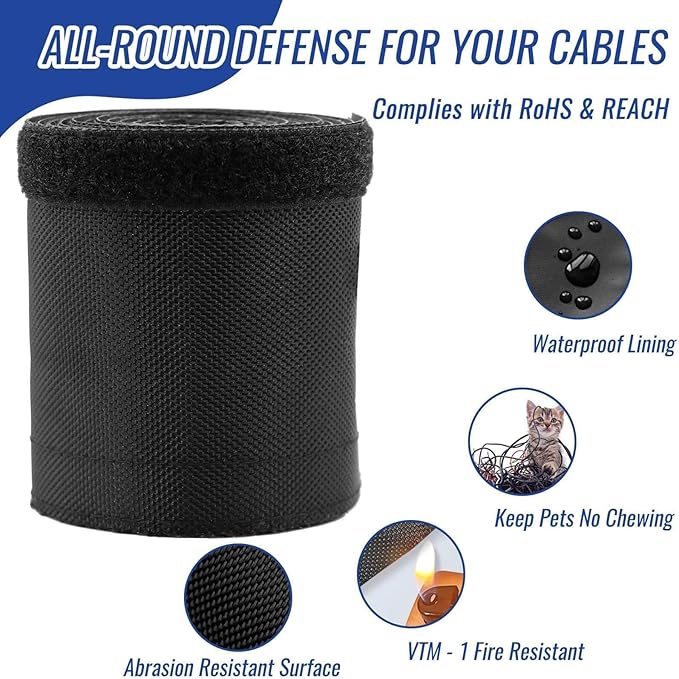 Flauzmann 1" - 6.6FT Chew Proof Cord Protector from Pets, Automotive Wires - Image 3