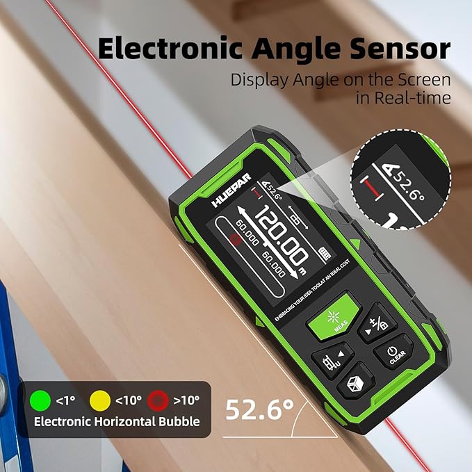 656ft/200M Dual Laser Distance Measuring Tool, Huepar Professional Rechargeable - Image 7