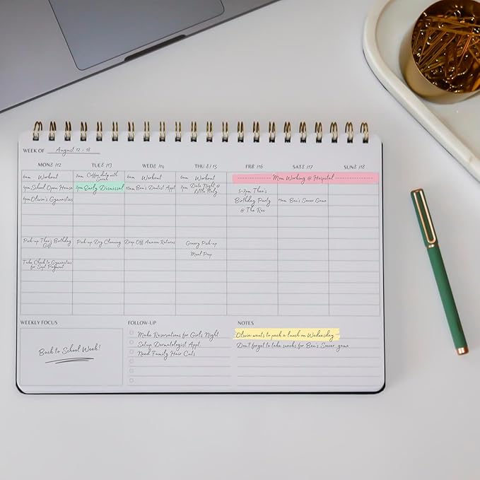 Undated Weekly Planner | 8.25” x 11.75” Work To-Do Notebook | ADHD Academic - Image 6