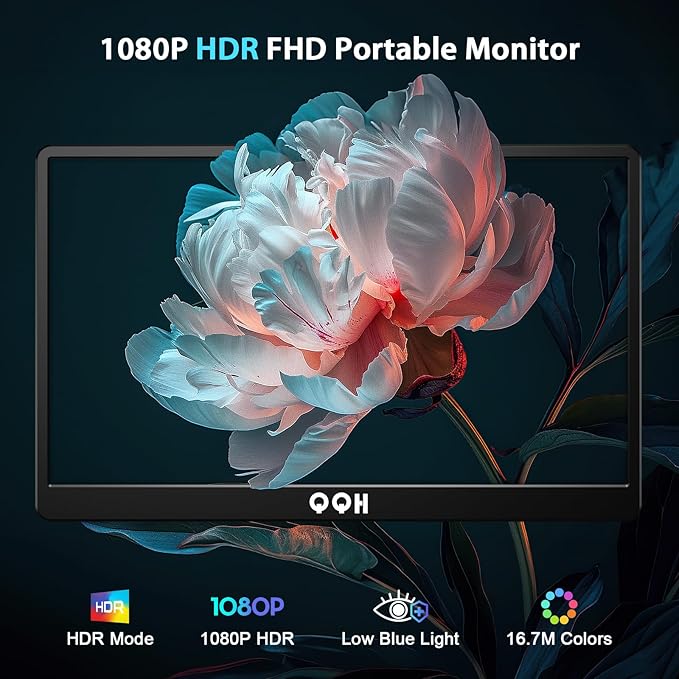 QQH Portable Monitor, 15.6" Portable Travel Monitor - Image 2