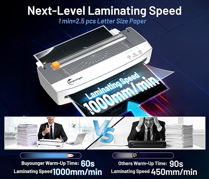 Buyounger 3-10 Mil Laminator Machine, 4-Roller Commercial Laminator Machine - Image 3