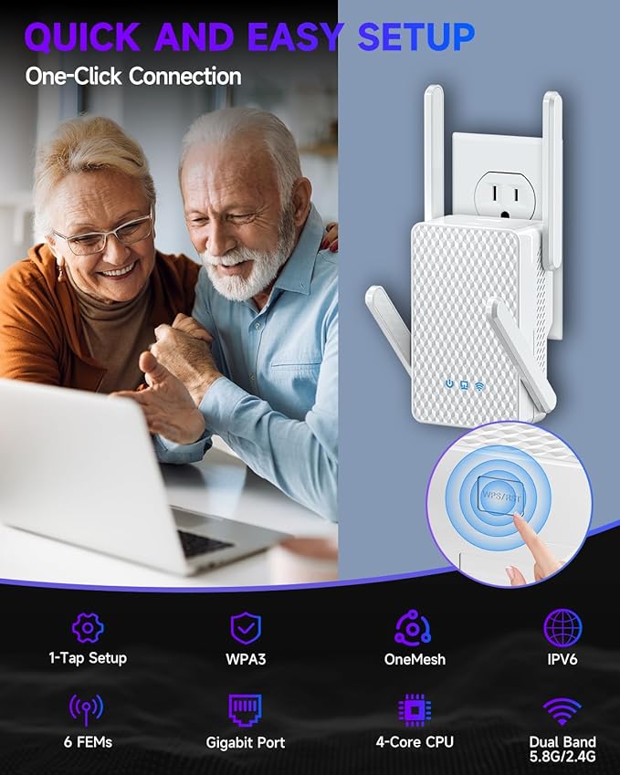 2026 WiFi 6 Extender Signal Booster, Longest Range up to 19980 sq.ft - Image 7