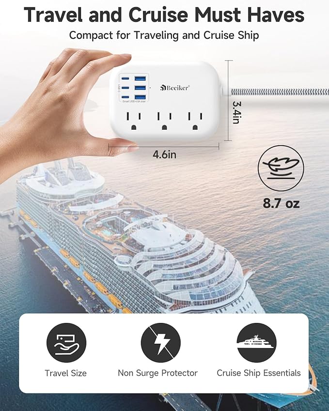 6 USB Power Strip- Travel Power Strip - Image 4